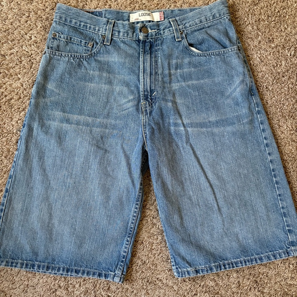 Levi's 569 Light Blue Washed Jean Shorts